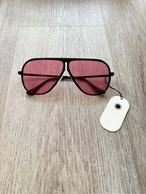 otra ava black & pink oversized aviator statement sunglasses eyewear NEW